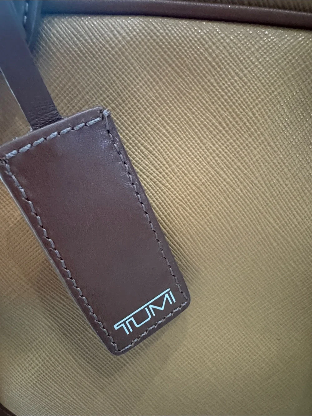 Tumi Two-Tone Tan and Brown Leather-Trim Satchel or laptop bag
